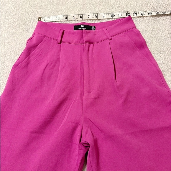 ASOS Heartbreak Barbie Pink Button Cuff Tailored Trousers Barbiecore Pants - Picture 7 of 14